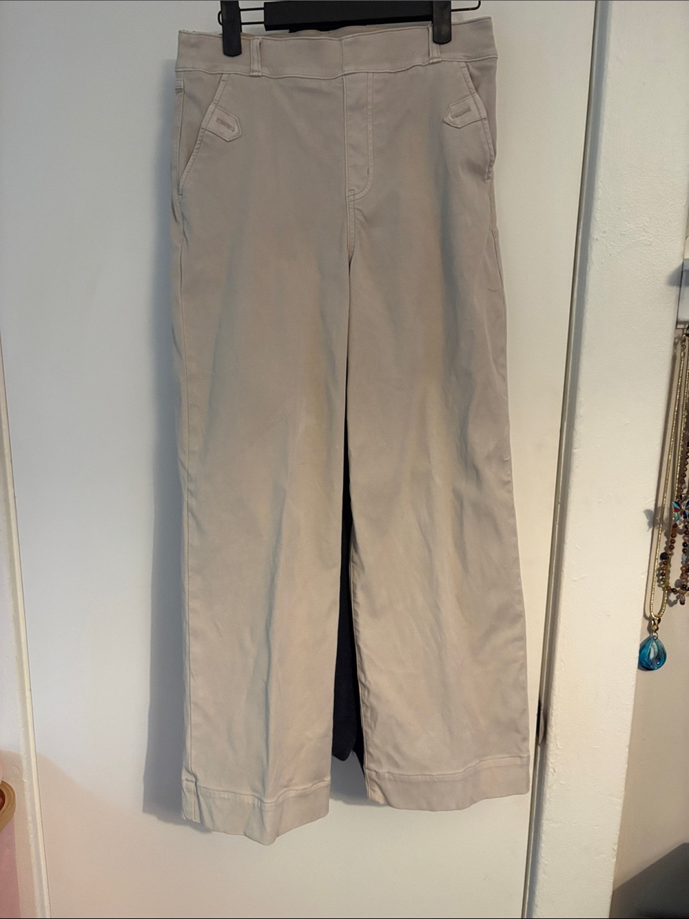 SPANX Stretch Twill Wide Leg Cropped Pants women’s size M